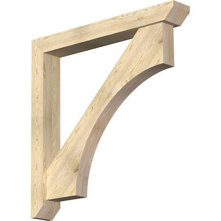Ekena Millwork Westlake Slat Rough Sawn Bracket w/ Offset Brace, Douglas Fir, 6"W x 44"D x 44"H BKT0604X44X44WTL06RDF